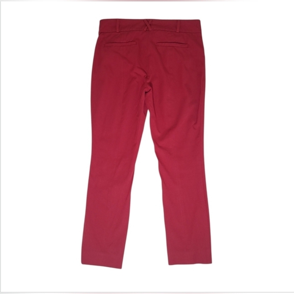 Anthropologie Red Cropped Slim Trousers Pants Size 8 - Picture 7 of 8